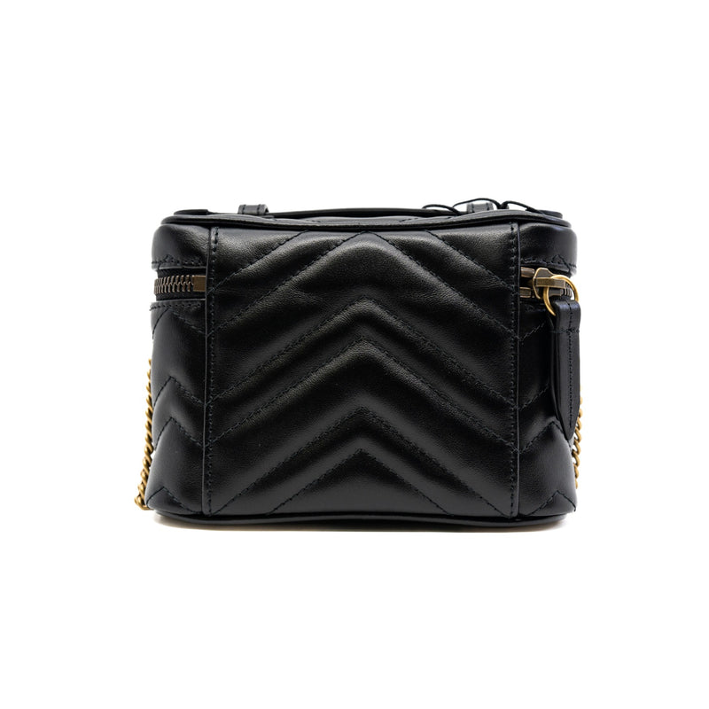 marmont vanity case in leather black ghw - L'UXE LINK