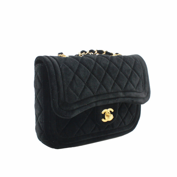 small flap bag in velvet black ghw seriL13U93E1 - L'UXE LINK