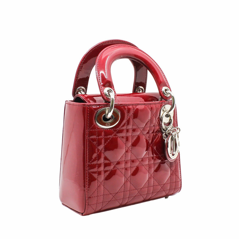 lady dior mini red patent phw