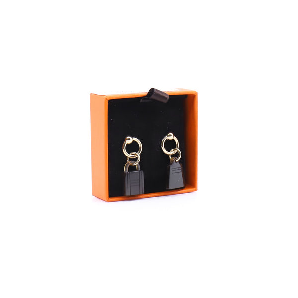 kelly bag and lock earring in pvc ghw