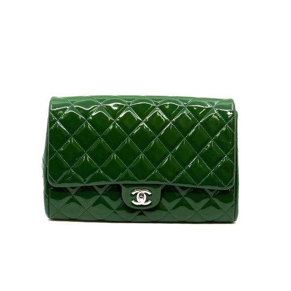 timeless chanel clutch chain bag patent green phw seri 19