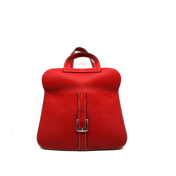 halzan 31cm in tc leather red phw T stamp - L'UXE LINK