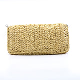 thumbnail tweed crossbody crystal chain bag  in Straw phw - L'UXE LINK