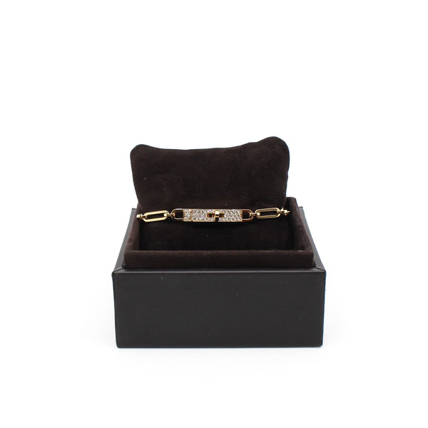 kelly chain bracelet 18k half diamonds - L'UXE LINK