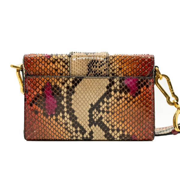 small montaigne box in python beige/red ghw - L'UXE LINK