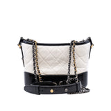 thumbnail Gabrielle small hobo shoulder bag black&white seri25 - L'UXE LINK