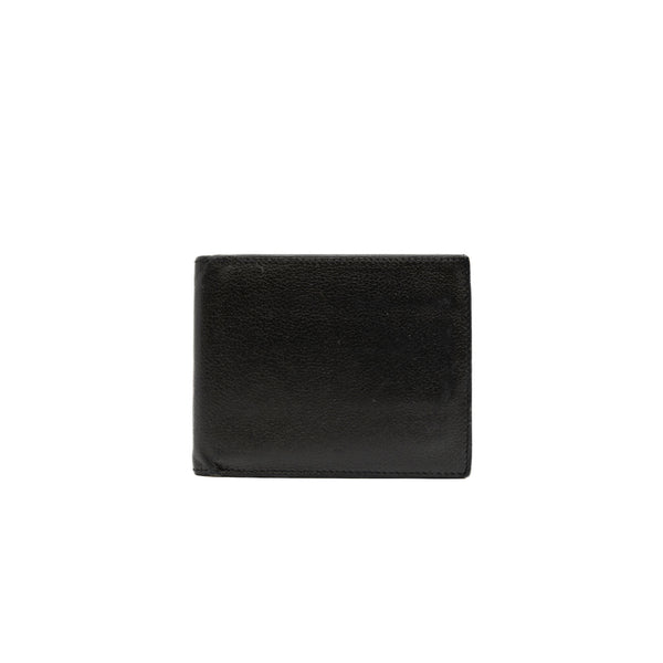 compact wallet in leather dark brown