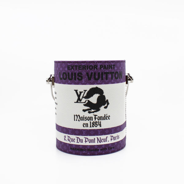 Paint Can  leaher white mix purple  phw - L'UXE LINK