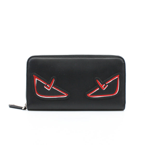 monster eyes long zip wallet black phw - L'UXE LINK