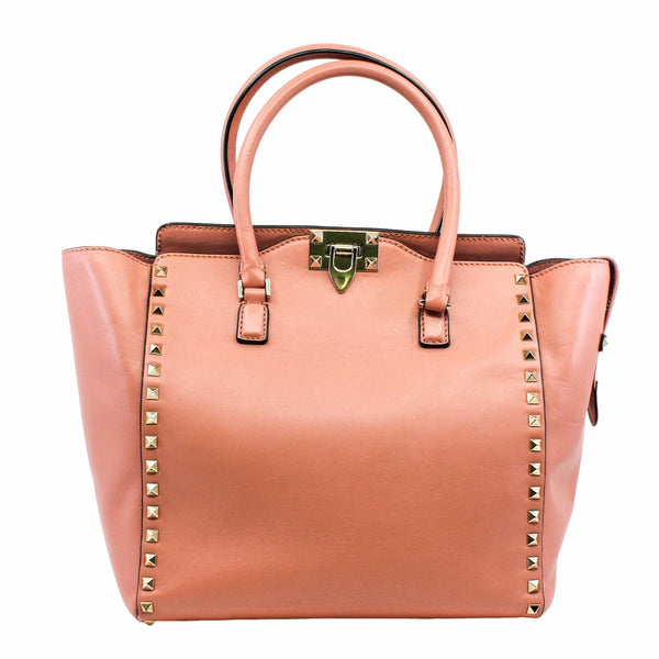 tote bag small with long strap leather peach pink ghw - L'UXE LINK