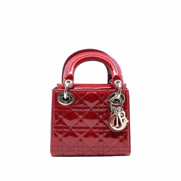 lady dior mini red patent phw