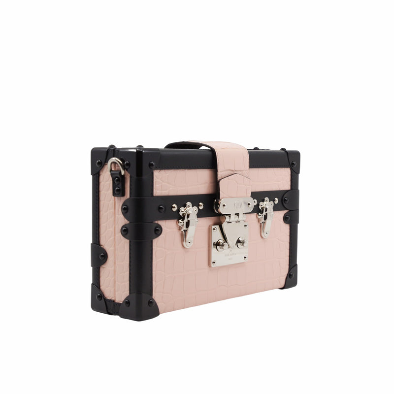 PETITE MALLE CROCODILE PINK PHW - L'UXE LINK