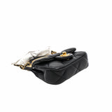 thumbnail mini flap bag with handle black lambskin ghw seri 31