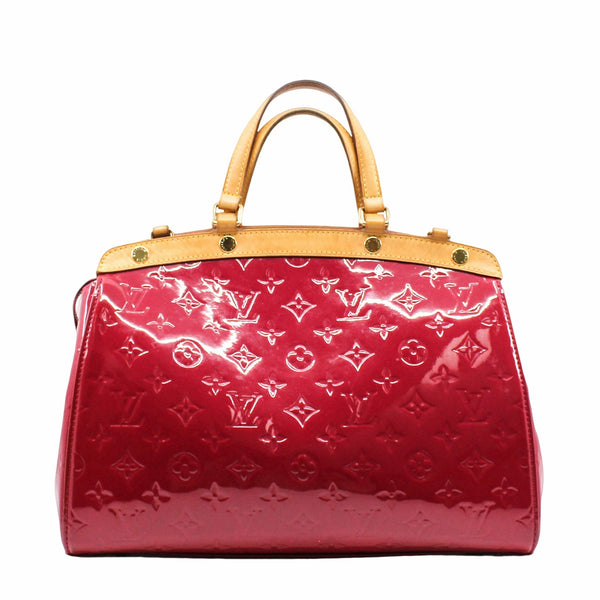 BREA HANDBAG MONOGRAM VERNIS MM pink patent - L'UXE LINK