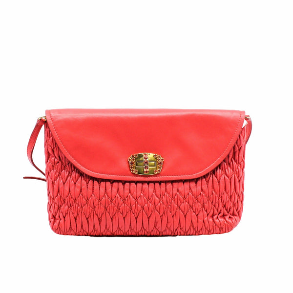 clutch small leather red ghw