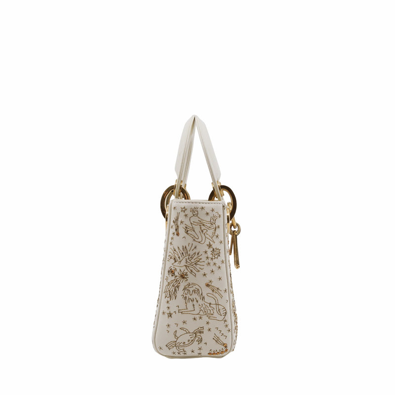 TÚI Dior Women Mini Lady Dior Dioramour Bag Latte Cannage Lambskin with  Heart MotifWhite
