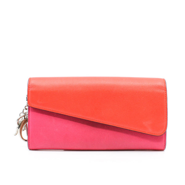 long flap wallet rose pink orange phw - L'UXE LINK