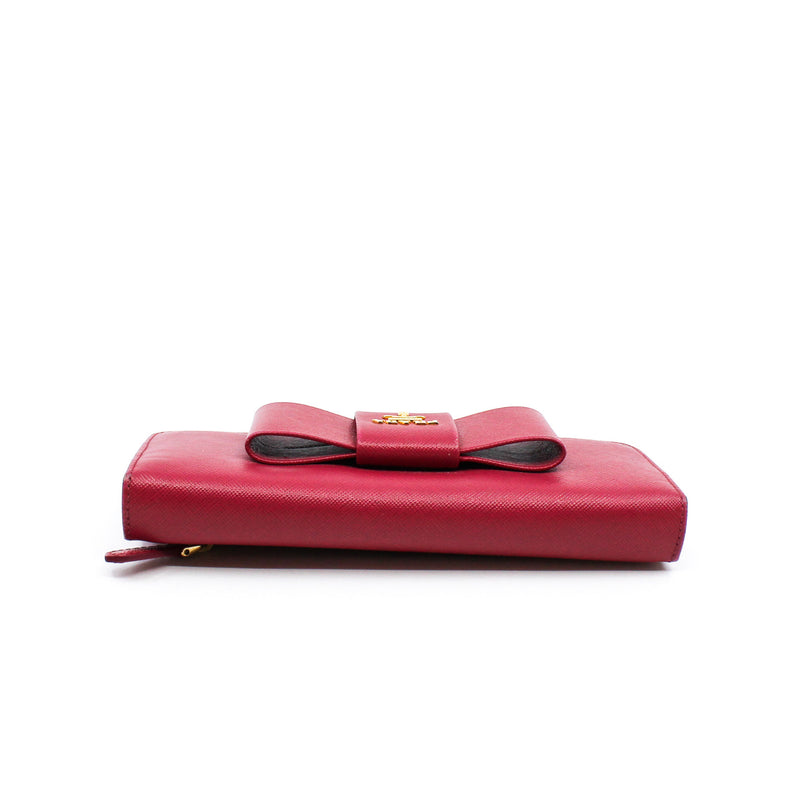 Prada wallet red rose with a bow - L'UXE LINK