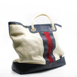 thumbnail large tote in fabirc white/red/blue