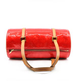 thumbnail drawstring  petent leather in red  gold hardware - L'UXE LINK