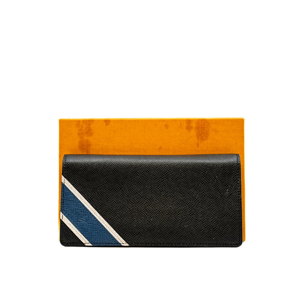 Brazza Wallet in epi black/navy/white - L'UXE LINK