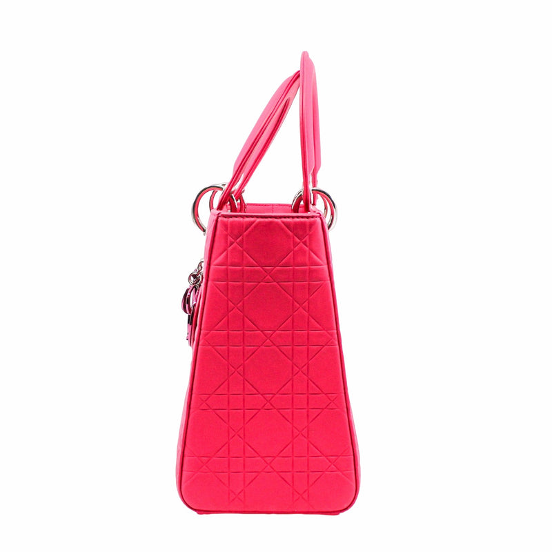 dior lady medium  calf skin matt pink phw - L'UXE LINK