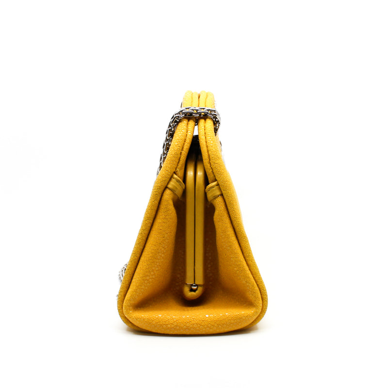 bowling small shoulder bag in stingrayskin yellow phw seri 15