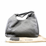 thumbnail Nappa Intrecciato Hobo Bag  Large   Lambskin  Grey