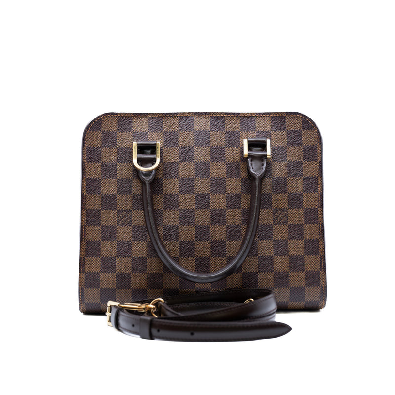 vintage box top handle strap shoulder bag in damier ebene ghw 2020