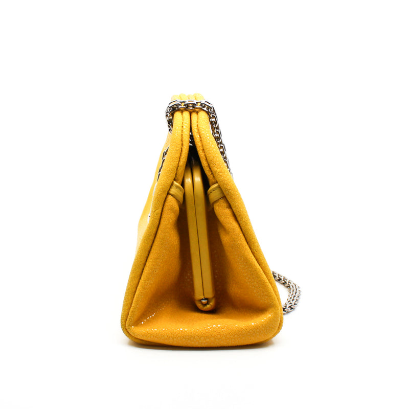 bowling small shoulder bag in stingrayskin yellow phw seri 15