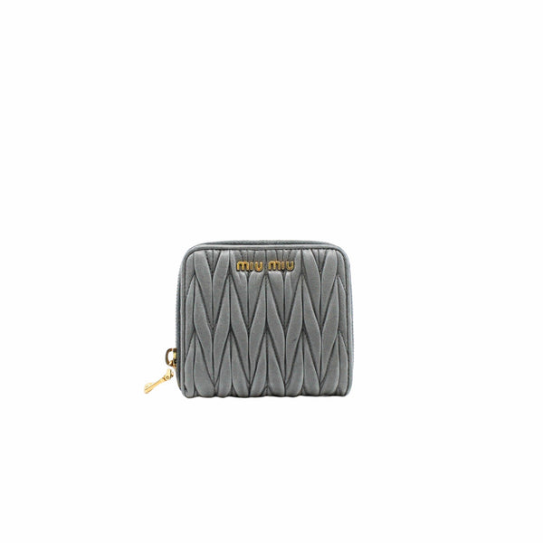 card holder leather grey ghw - L'UXE LINK