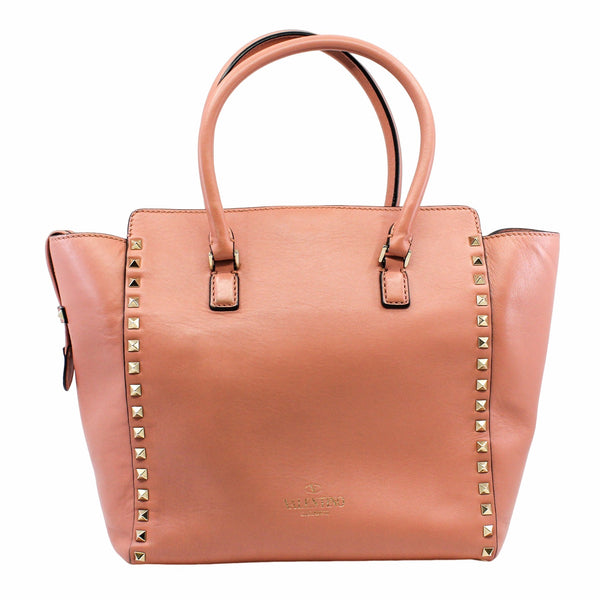 tote bag small with long strap leather peach pink ghw - L'UXE LINK