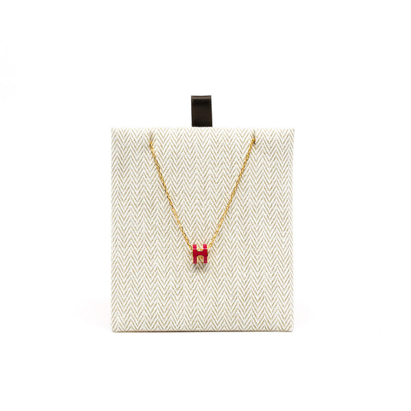 mini pop h necklace red ghw - L'UXE LINK