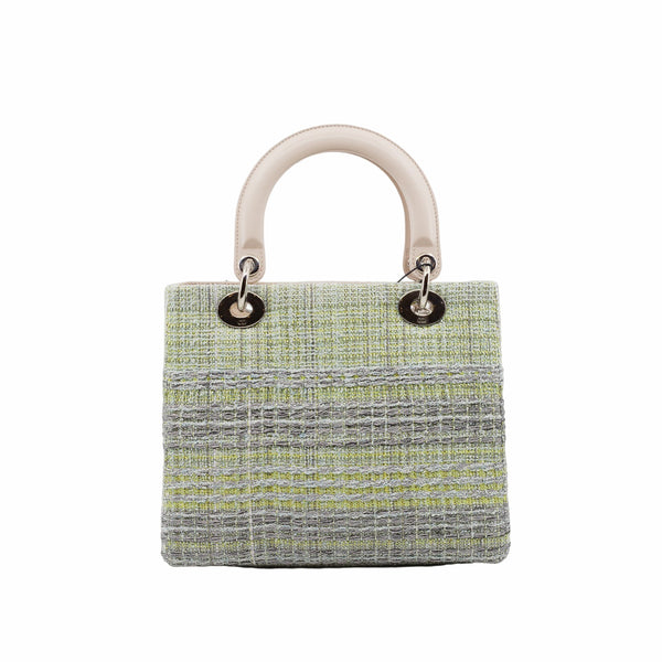 lady dior  Medium Tweed  green  phw - L'UXE LINK