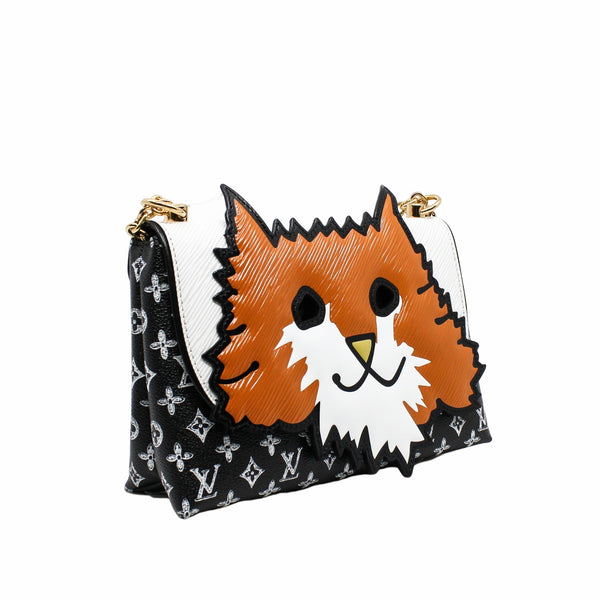 Catogram Cat Bag Orange Black GHW - L'UXE LINK