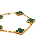 thumbnail alhambra 18k yg green five flower bracelet - L'UXE LINK