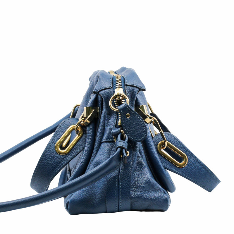 Paraty Shoulder Bag Mini   Leather  Blue ghw