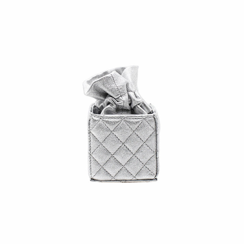 silver clutch with chain mini bucket ghw seri 31 - L'UXE LINK