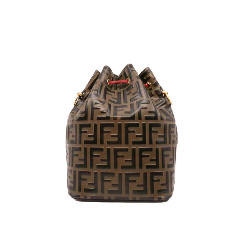 bucket tote in logo FF brown/red - L'UXE LINK