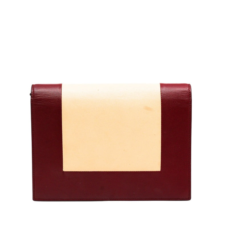 frame woc in calfskin red/beige