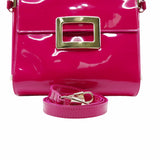 thumbnail Viv' Carré shoulder bag Small leather Rose Pink - L'UXE LINK