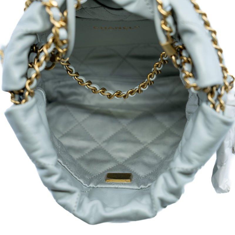 mini 22 in leather mint grey blue ghw - L'UXE LINK