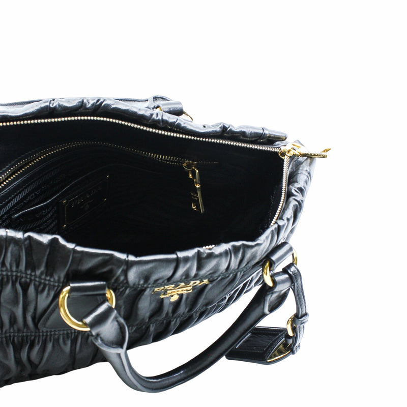 handle bag lamb skin black  ghw - L'UXE LINK