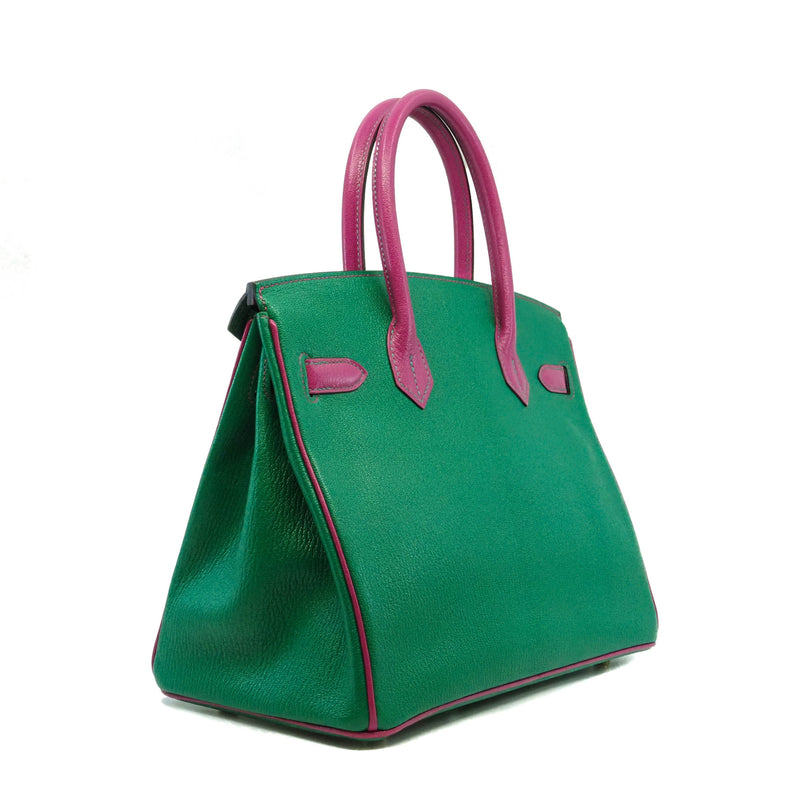 birkin 30 in goat green /l3 ghw C stamp - L'UXE LINK