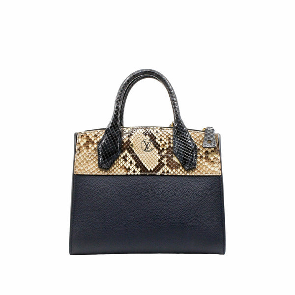 city steamer mini navy mix snake cow leather ghw - L'UXE LINK