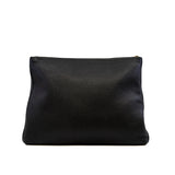 thumbnail large gucci letter zip clutch in leather black - L'UXE LINK