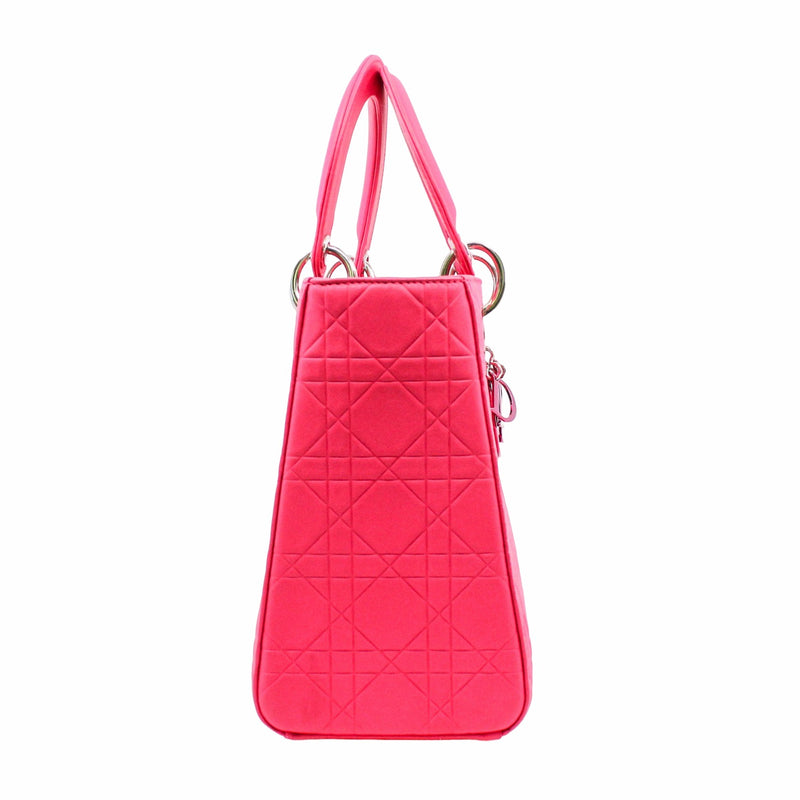 dior lady medium  calf skin matt pink phw - L'UXE LINK