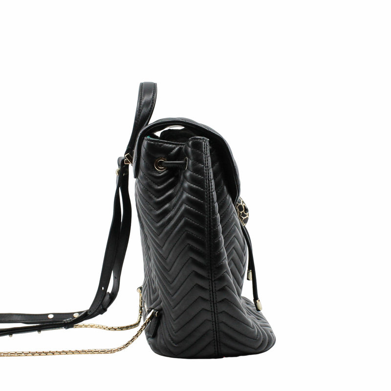 SERPENTI LEATHER BACKPACK small black - L'UXE LINK