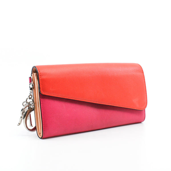 long flap wallet rose pink orange phw - L'UXE LINK