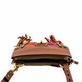 thumbnail Jane Fringe Bag Small Calfskin Suede Rainbow Patchwork Caramel - L'UXE LINK